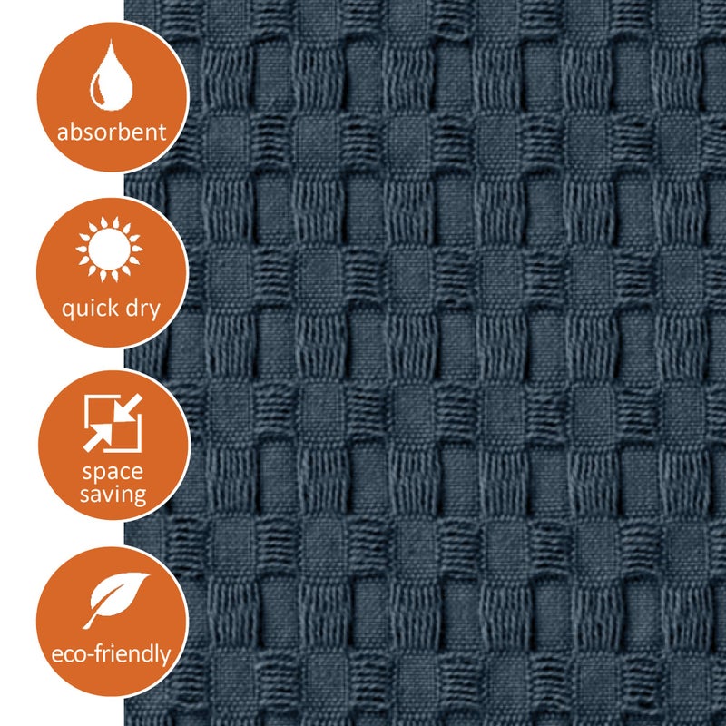 GILDEN TREE Bathroom Mat Absorbent Cotton Quick Dry for Shower, Bath & Bathtub Washable Thin, Modern Style (Midnight Blue) - Image 5
